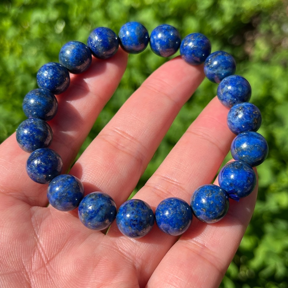 10.5mm‎ stretchable lapis lazuli bracelet